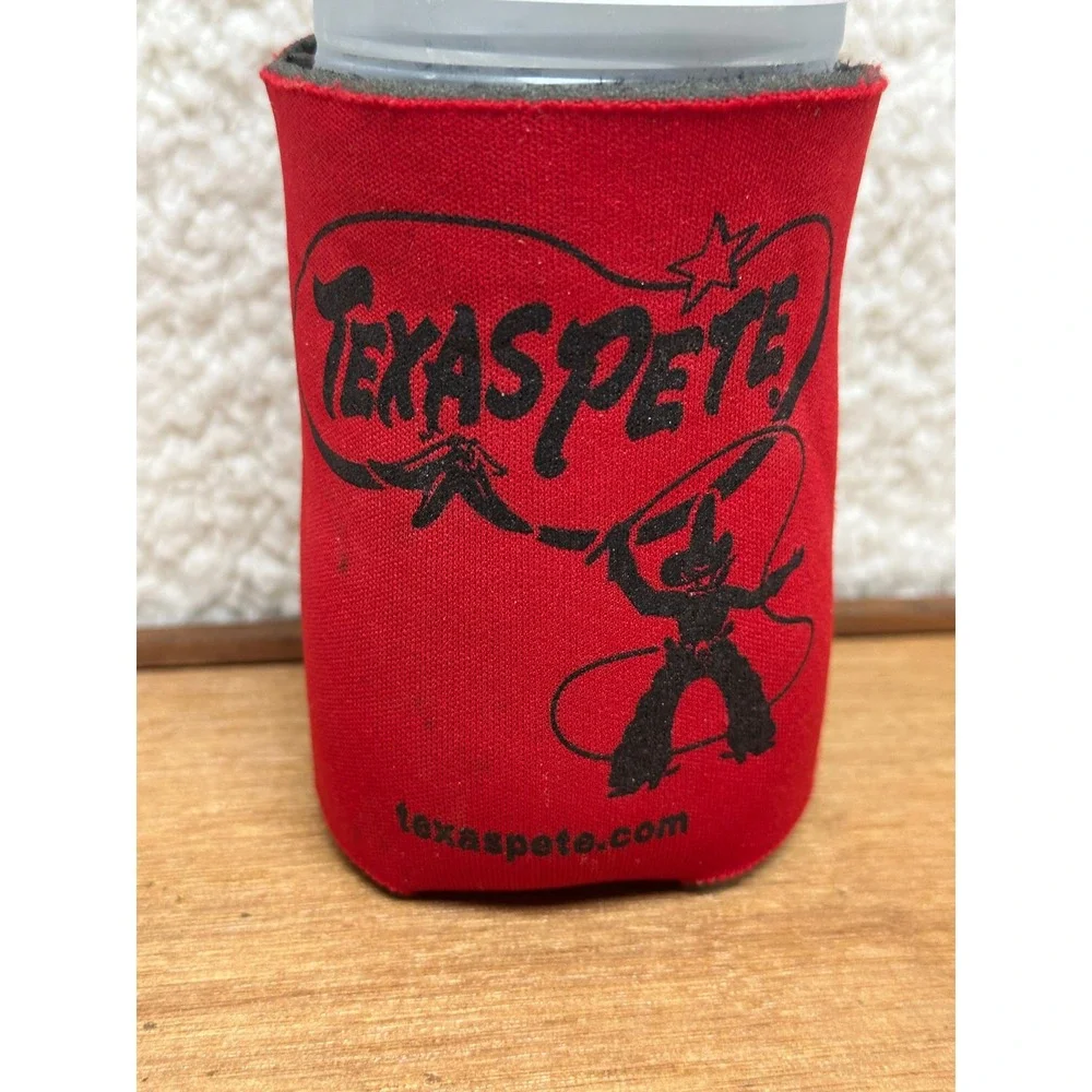 Texas Pete Can Cooler Red Promotional Beverage Insulator Hot Sauce Koozie